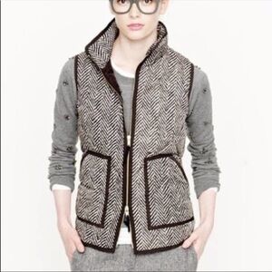 J. Crew Herringbone Excursion Quilted Puffer Vest
